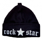 Baby Mütze ROCK STAR schwarz - Beaniemütze 0-2 Monate (Neugeborene)