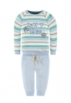 Kanz Jungen Bekleidungsset Sweatshirt 1/1 Arm + Jogginghose, Gr. 74, Mehrfarbig (y/d stripe 0001)