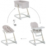 iCoo Hochstuhl, Babyliege und Beistellbett Grow With Me 1-2-3 - Diamond beige, muster