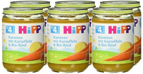 HiPP Karotten mit Kartoffeln und Bio-Rind, 6er Pack (6 x 190 g) bestellen