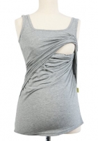 Be! Mama Still-Shirt, Still-TOP, Umstandstop, Schwangerschaftsshirt, Modell: SIMPLE, grau, Größe L