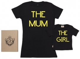 SR - The Mum The Girl Mutter & Tochter Baby Geschenkset, Schwarz, M & 18-24 Monate