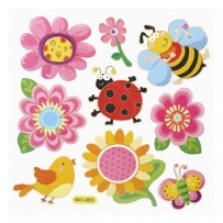 Hobbyfun 20 Packungen 2D Sticker XXL Tiere und Blumen Wandtattoo