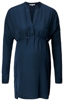 Noppies Damen Regular Fit Umstands Tunika Tunic wvn ls Gia, Gr. 38 (Herstellergröße: M), Blau (Dark Blue C165)