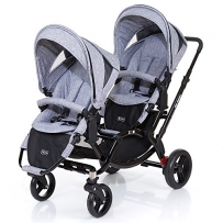 ABC Design Zoom - Zwillings- und Geschwisterkinderwagen Inklusive 2 Sportwagenaufsätzen - Kinderwagen mit Zubehör wie Babywanne oder Autositz ab Geburt nutzbar
