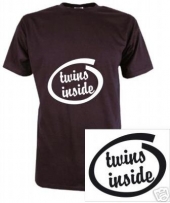 T-Shirt Twins Inside (für Schwangere) (Farbe schwarz) (Größe L)