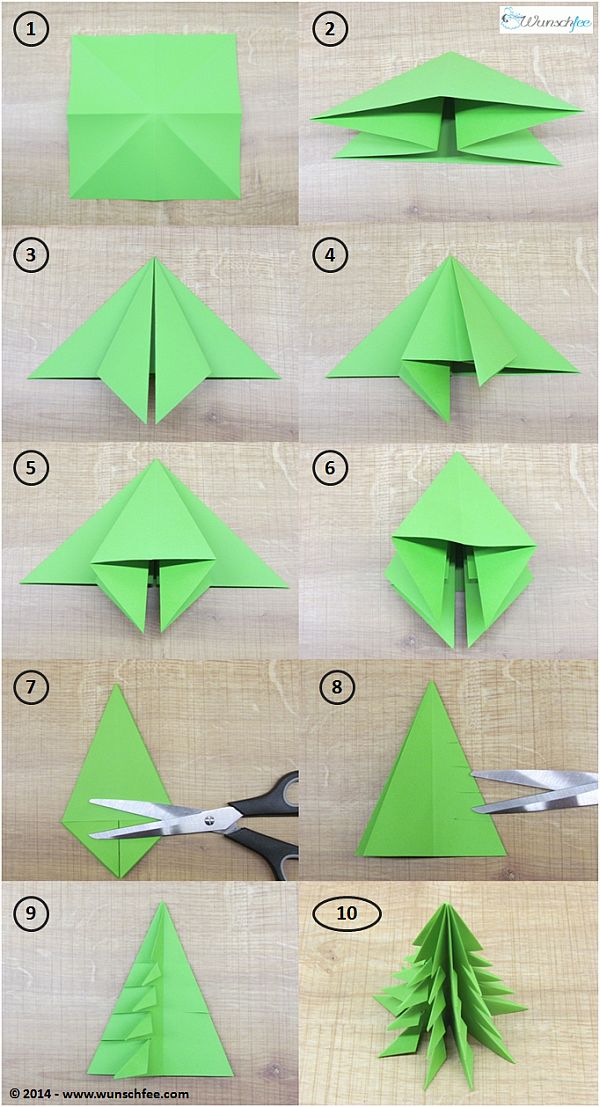 Origami Tannenbaum Faltanleitung