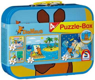 Den Puzzle-Koffer mit 4 Puzzles - Mit der Maus - von Schmidt bestellen