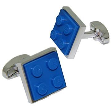 Die blauen Lego-Manschettenknöpfe von Brick & Cuffs bestellen