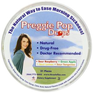 Eine Dose Preggie Pop Drops gegen Schwangerschaftsübelkeit bestellen