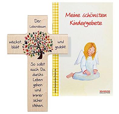 Das Kinder-Holzkreuz LEBENSBAUM mit Gebetsbüchlein bestellen