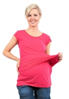 Be! Mama Still-Shirt, Schwangerschaftsshirt, 2 FARBEN, Modell: BLY, rosa, Größe: L