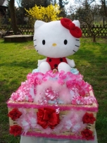 Windeltorte/Geschenkkorb"Hello Kitty mit Allerlei fürs Baby"Geburt,Taufe,Geburtstag