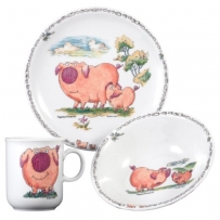 Seltmann Weiden Kindersatz 3 Teiliges W / Compact 22767 piggeldy und frederick