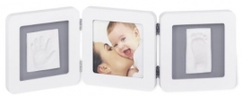 Baby Art 34120052 - Double Print Frame - Bilderrahmen für Foto und Hand- & Fußabdruck, White & Black