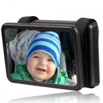 Wicked Chili Baby Spiegel Easy View - Rückspiegel für Babyschalen Zusatzspiegel (Made in Germany, neigbar / schwenkbar, Splitterschutz, 140 x 88 mm) schwarz