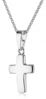 Xaana Kinder und Jugendliche-Anhänger 925 Sterling Silber Kreuz glanz incl Kette 36-38 cm rhodiniert 12 mm AMZ0165