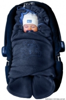 ByBUM - Baby Winter-Einschlagdecke 'Das Original mit dem Bären', Universal für Babyschale, Autositz, z.B. für Maxi-Cosi, Römer, für Kinderwagen, Buggy oder Babybett, Farbe:Dunkelblau/Blau