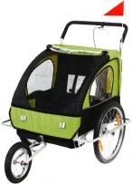 SAMAX Fahrradanhänger und Jogger 2 In 1, green black, 56640014