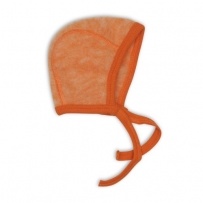 Cosilana Baby Häubchen / Mütze, Größe 50/56, Farbe Safran-Orange Melange, Wollfleece 100% Schurwolle kbT