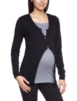 MAMALICIOUS Damen Umstandsmode Pullover/ Strickjacke 20002198/PEGGY LS KNIT CARDIGAN, Gr. 40 (L), Schwarz (Black)