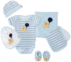 Playshoes Unisex Baby (0-24 Monate) Bekleidungsset Erstlingsset, Erstausstattung, Geschenk-Set für Neugeborenee, 6-teilig, Gr. One size, Blau (bleu)