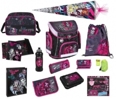 Monster High Schulranzen Set 17tlg. Sporttasche Schultüte Federmappe Ranzen Scooli MH13825