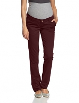 Mamalicious Damen Slim Umstandshose Shelly Color Pant, Gr. W29/L32 (Herstellergröße: 29), Braun (Winetasting 19-2118 TCX)