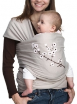 MOBY WRAP - Almond Blossom Tragetuch - Bauchtrage - elastisches Babytragetuch aus USA