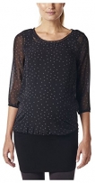 ESPRIT Maternity Damen Umstandskleid Tunic 3/4 ls, Mini, All over print, Gr. 34 (Herstellergröße: XS), Mehrfarbig (Black 001)