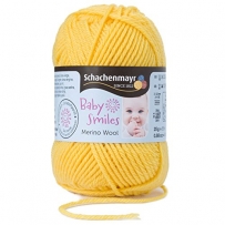 Baby Wolle gelb * Baby Smiles Merino Wool Schachenmayr 25g/Knäuel * kuschelweiche Babywolle zum Stricken in sonne (Fb 1022) - Baby Merino Wolle - pflegeleichtes Baby Garn - Wolle für Babys aus 100% Schurwolle mit Merino - super softes Babygarn aus der Sch