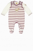 Steiff Unisex Baby Strampler Set 2tlg. Nicky + T - Shirt 1/1 Arm, Gr. 68, Violett (dusky orchid|purple 7982)