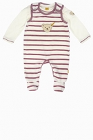 Steiff Unisex Baby Strampler Set 2tlg. Nicky + T - Shirt 1/1 Arm, Gr. 68, Violett (dusky orchid|purple 7982)