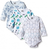 Care Baby - Jungen Langarm-Body im 3er Pack, All over print, Gr. 68, Blau (Light blue 700)