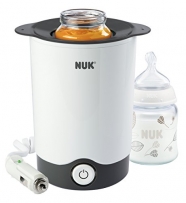 NUK 10256404 Thermo Express Plus Flaschenwärmer, schnelles und schonendes Erwärmen in nur 90 Sekunden, für zuhause und unterwegs, inkl. Autoadapter-Kabel