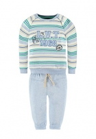 Kanz Jungen Bekleidungsset Sweatshirt 1/1 Arm + Jogginghose, Gr. 74, Mehrfarbig (y/d stripe 0001)