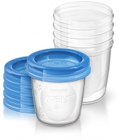 Philips Avent SCF639/05 Aufbewahrungssystem für Babynahrung, 5x 240 ml, inklusive Deckel