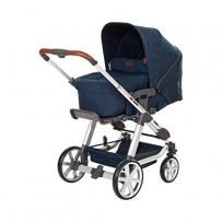 ABC Design Kombi-Kinderwagen Set Turbo 4 - inkl. 3in1 Tragewanne für Neugeborene, Liegefunktion, ausklappbarem Sonnenverdeck, Schieber höhenverstellbar, Sitz drehbar, große Räder - Admiral