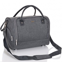 LCP Kids 668 Baby Wickeltasche SYDNEY GRAY mit wasserdichter Wickelunterlage und Kinderwagen Universal Befestigung in grau