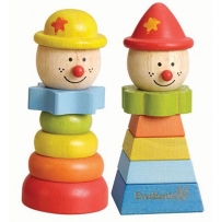 EverEarth 33267 Steck-Clown gelb Motorikspielzeug Holz